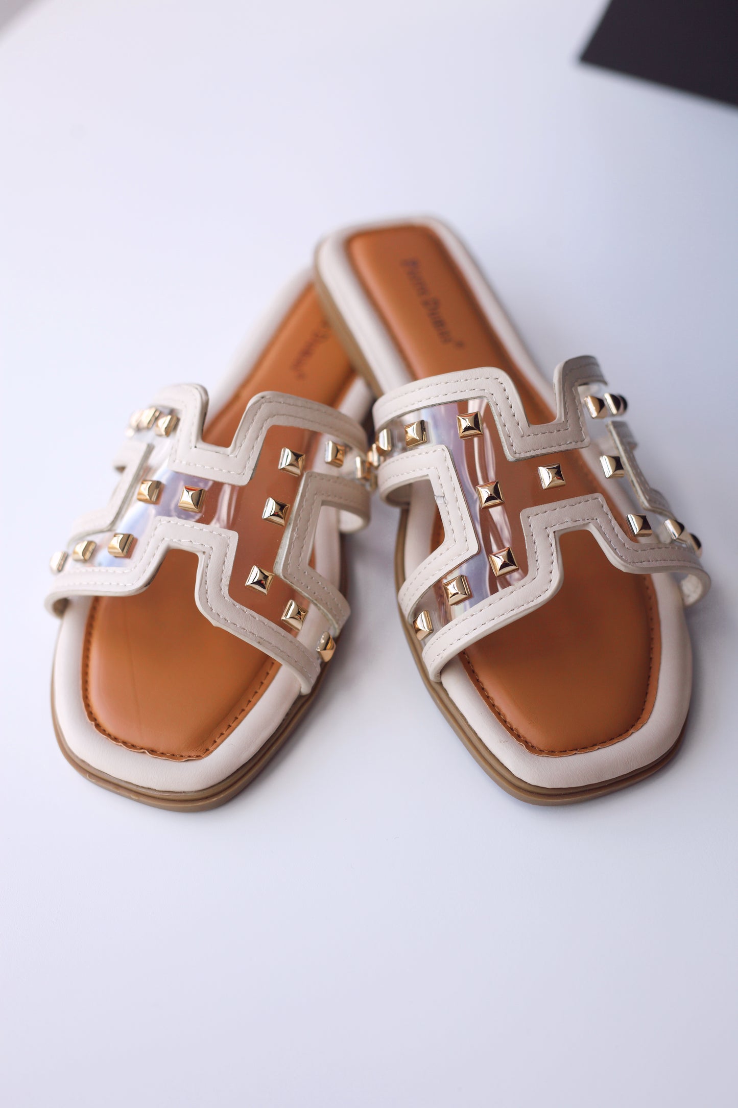 Studded clear sandal