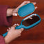 TELETIES Boar Bristle Hair Brush - Teal With It - Full Size