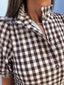 Brown Plaid Maxi Dress