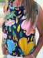 Navy Bloom Top