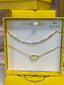 Kendra Scott Gift Set Elisa Gold Statement Short Pendant Necklace in Mother of Pearl and Courtney Paperclip Necklace in Gold