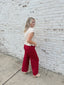 Red High Waist Pants