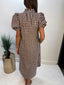 Brown Plaid Maxi Dress