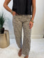 High Rise Utility Leopard Barrel Jean