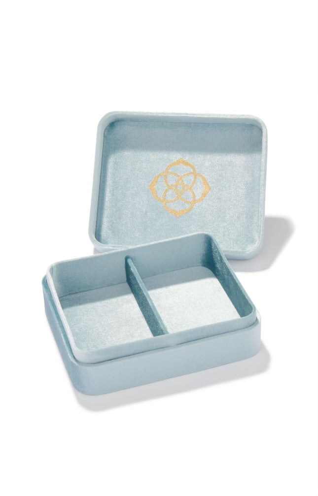 Mattie Large Light Blue Velvet Case by Kendra Scott