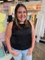 Black Magic Pleated Tank