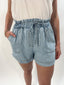 Pinstripe Chambray Shorts