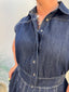 Denim Shirting Parachuter Jumpsuit