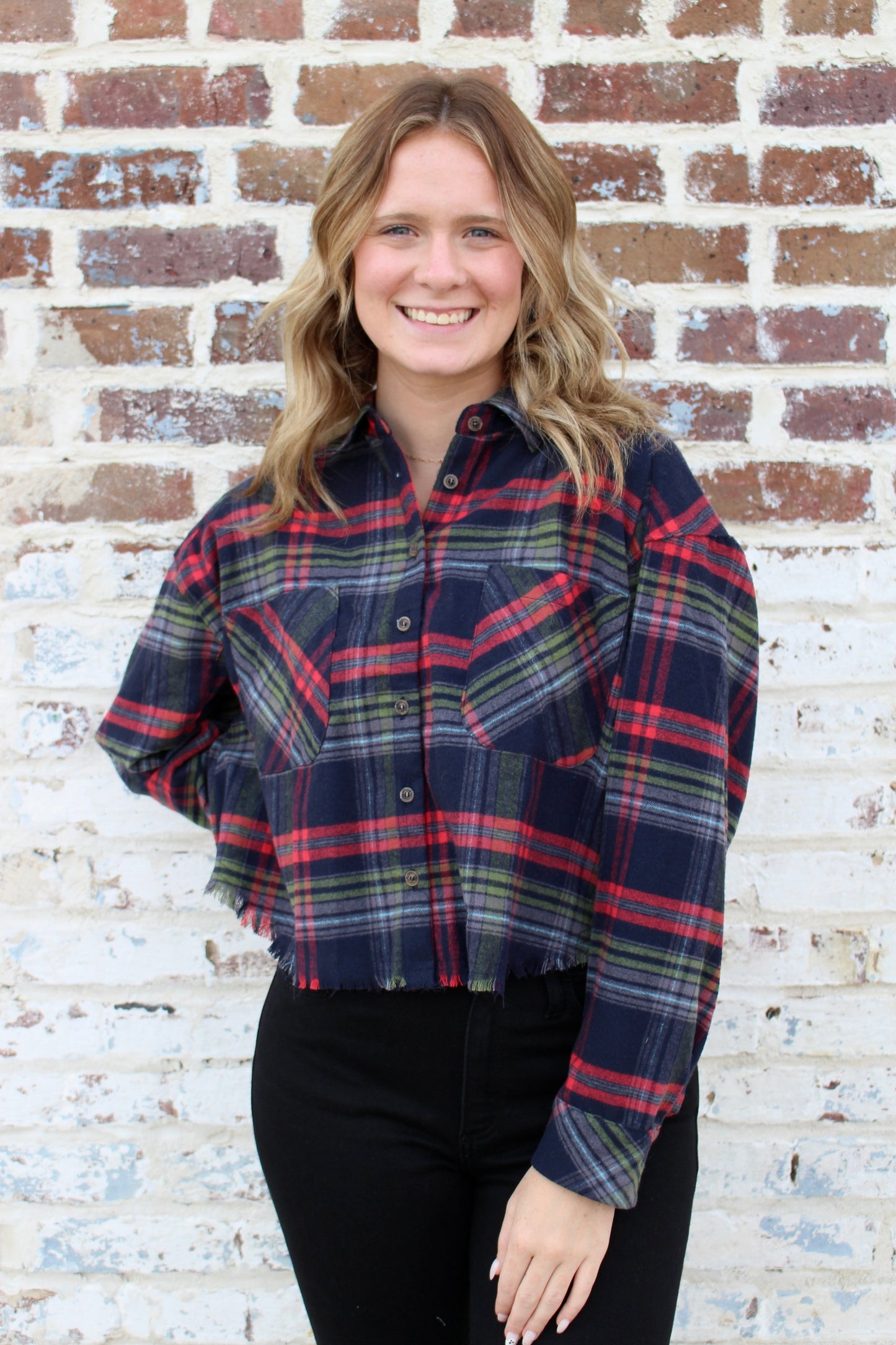 CROPPED PLAID SHIRT