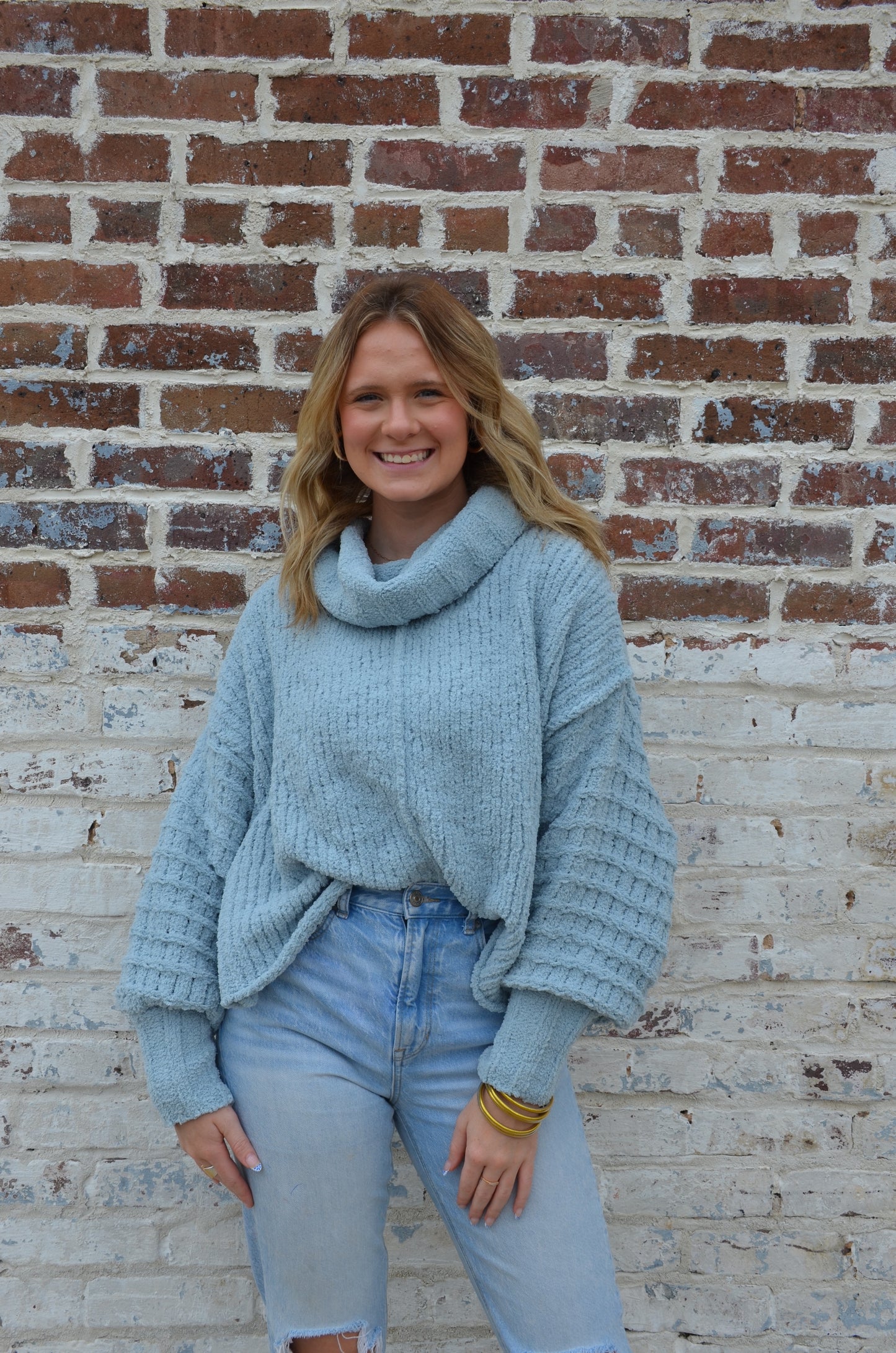 Seafoam High Neck Sweater