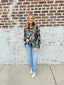 Black Floral Button Down