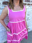 pink wavy tiered