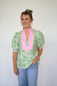 Green Floral Blouse