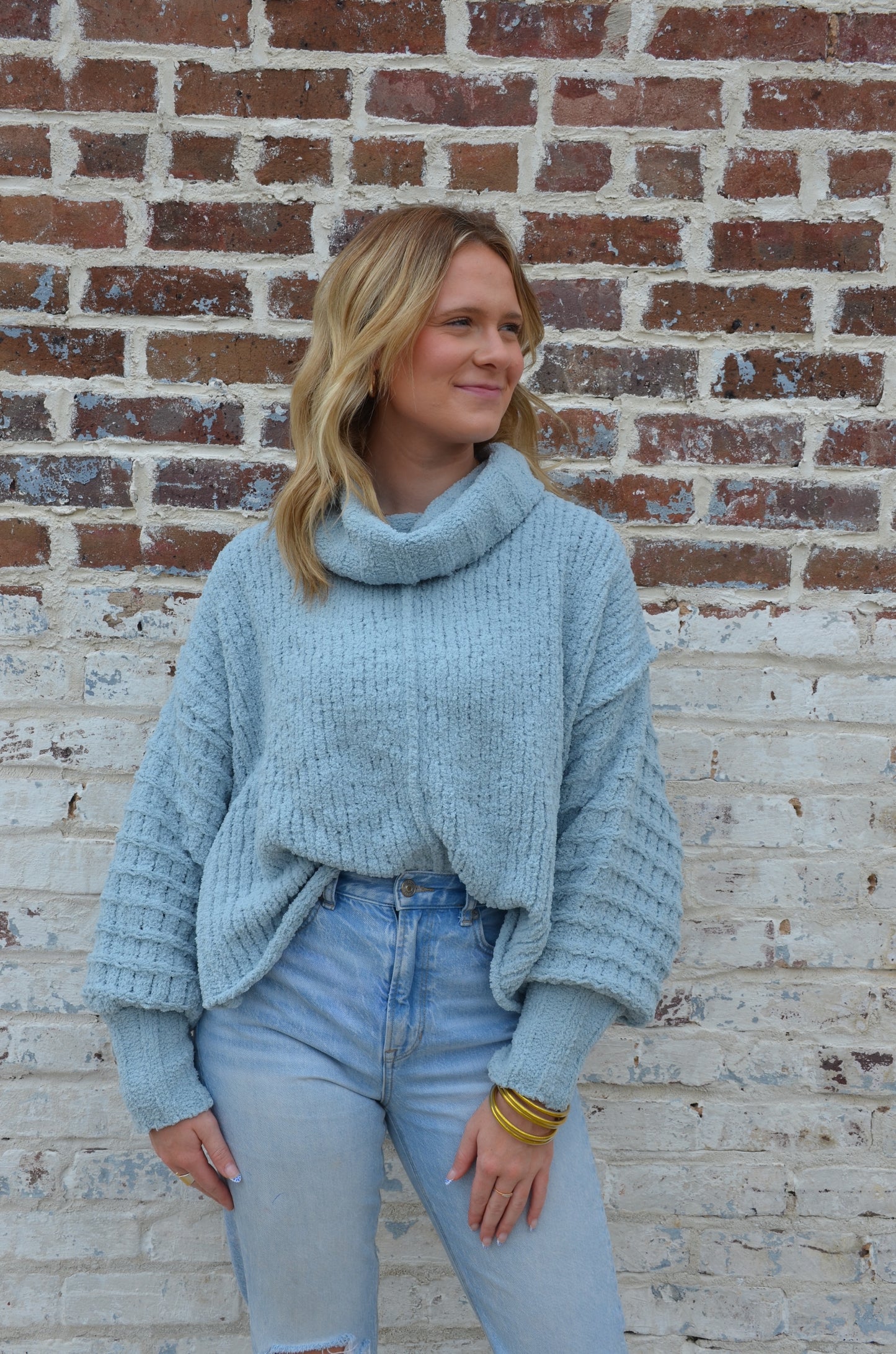 Seafoam High Neck Sweater