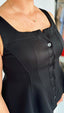 Black Button Down Tank Top