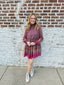 Chiffon Floral Metallic Thread Dress