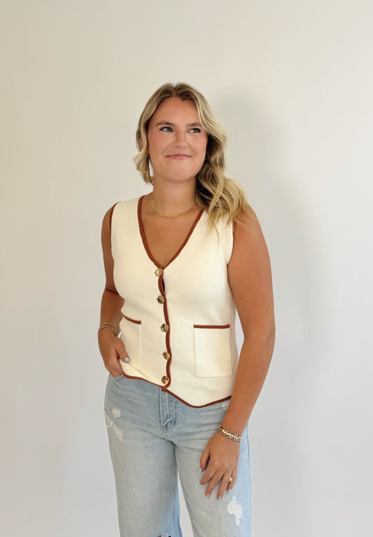 Classy Cream Sweater Vest