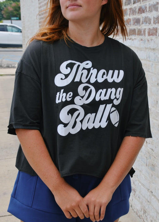 Throw The Dang Ball Grey Tee