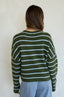 Olive and Blue Striped Cadigan