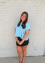 Blue Open Back Tee