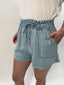 Pinstripe Chambray Shorts