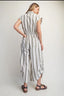 Striped Shirting Parachute Jumpsuit