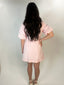 Pink/Black Wrap Mini Dress
