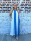 Denim Halter Stripped Dress