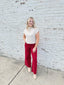 Red High Waist Pants