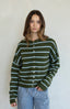 Olive and Blue Striped Cadigan