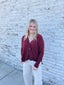 Burgundy Button Up Sweater