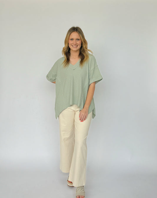 Perfect in Sage Top