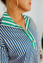 Navy & Green Top