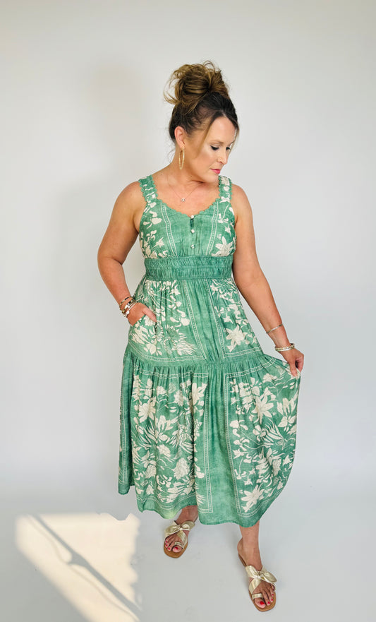 Green Floral Dress
