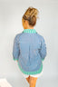Navy & Green Top