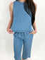 Denim Button Top