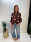 Burgundy Polka Dot Blouse