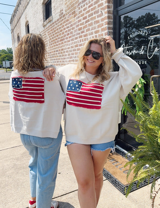 American Flag Crewneck