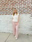 Mocha Gingham Straight Leg Pants