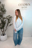 Light Blue Striped Cardigan