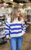 Blue and Cream Rugby Sweater
