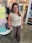 Tan Wide V Neck Tank
