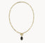 Kendra Scott Elisa Gold Enamel Link and Chain Necklace Black Agate