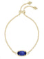 Kendra Scott Elaina Gold Adjustable Chain Bracelet in Cobalt Cat’s Eye