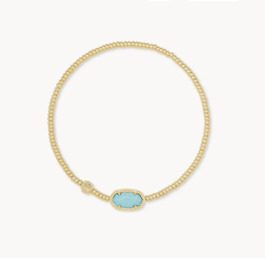 Kendra Scott Grayson Gold Stretch Bracelet in Light Blue Magnesite
