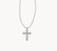 Kendra Scott Gift Set Cross Silver Pendant Necklace in White CZ and Cailin Silver Crystal Stud Earrings in White CZ