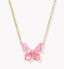 Bianca Butterfly Gold Short Pendant Necklace Pink Mix