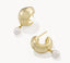 Kendra Scott Oakland Pearl Gold Huggie Earrings
