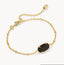 Kendra Scott Tiger Striped Elaina Gold Delicate Chain Bracelet Dark Brown Hawks Eye