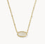 Kendra Scott Tiger Striped Elisa Gold Short Pendant Necklace Natural Mother of Pearl